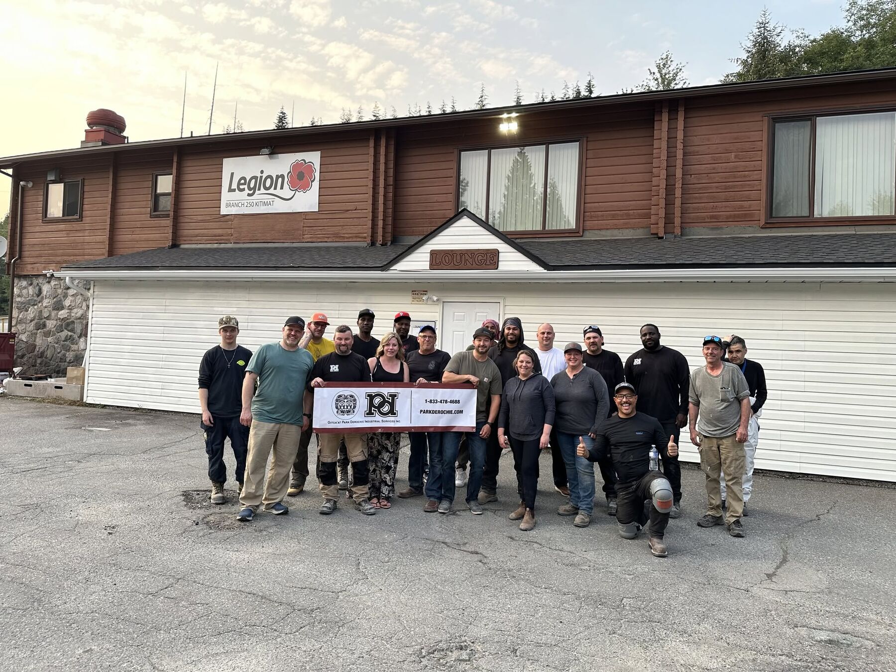 Branch 250 volunteers outside the Legion building in Kitimat