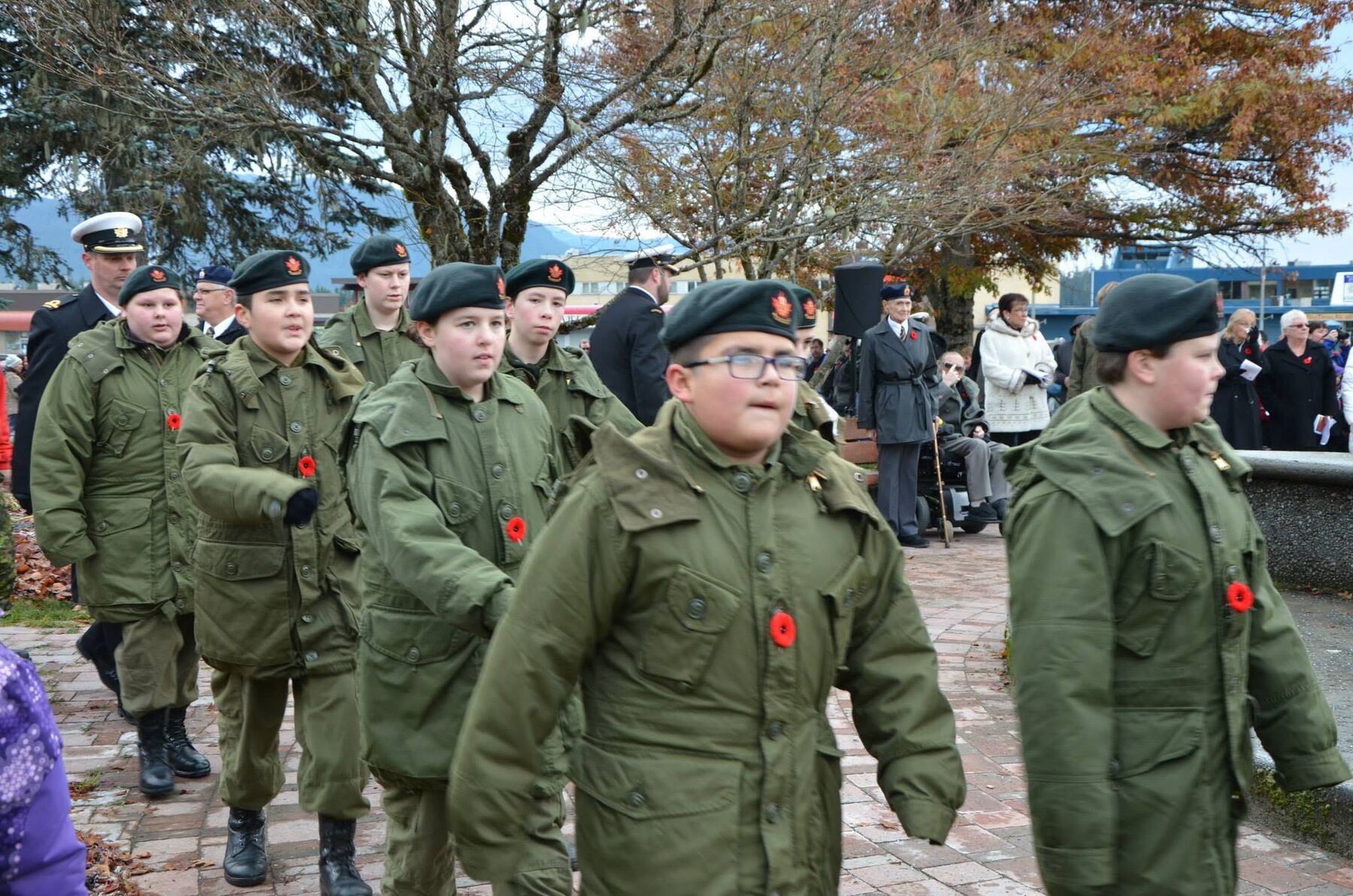 Cadets march in the Remembrance Day parade
